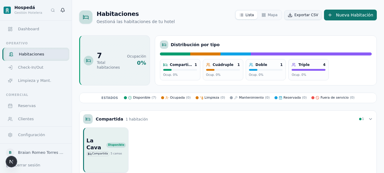 Habitaciones — captura de pantalla
